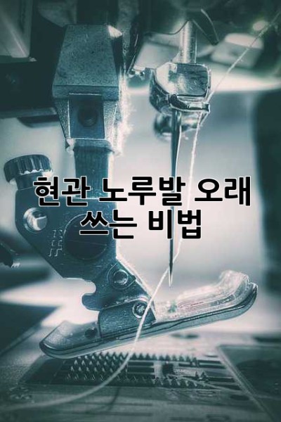 현관 노루발 오래 쓰는 비법