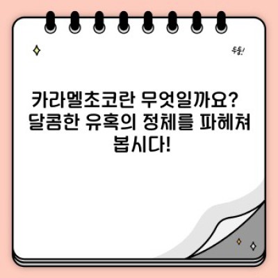 카라멜초코 요약정보 우선 확인: 종류, 맛, 활용법, 레시피, 구매 가이드 완벽 정리