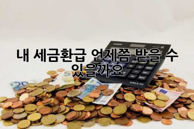 내 세금환급, 언제쯤 받을 수 있을까요?