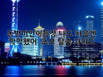 동방미인이등장? 나도 처음엔 막막했어!  초보 탈출 가이드