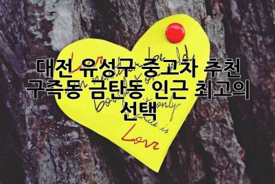 대전 유성구 중고차 추천: 구즉동, 금탄동 인근 최고의 선택