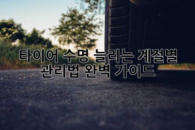 타이어 수명 늘리는 계절별 관리법 완벽 가이드